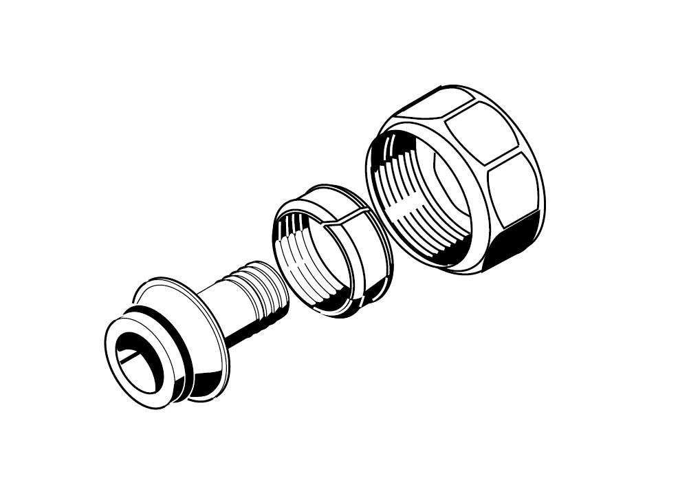 Raccord à compression avec Eurocône (laiton)