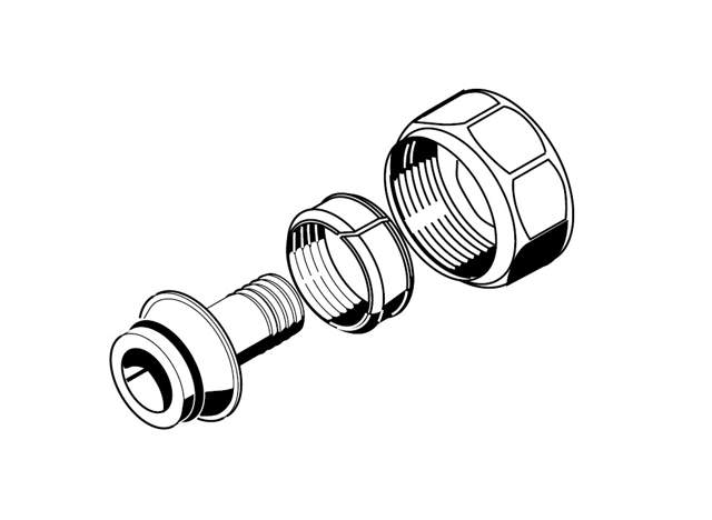 Raccord à compression avec Eurocône (laiton)