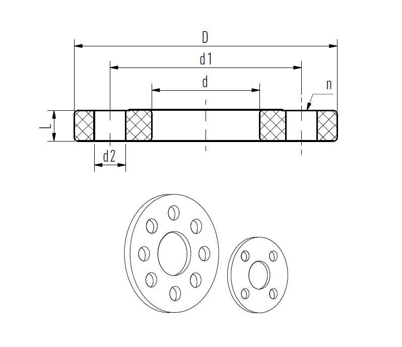 Bride en acier à enduit synthétique (red)