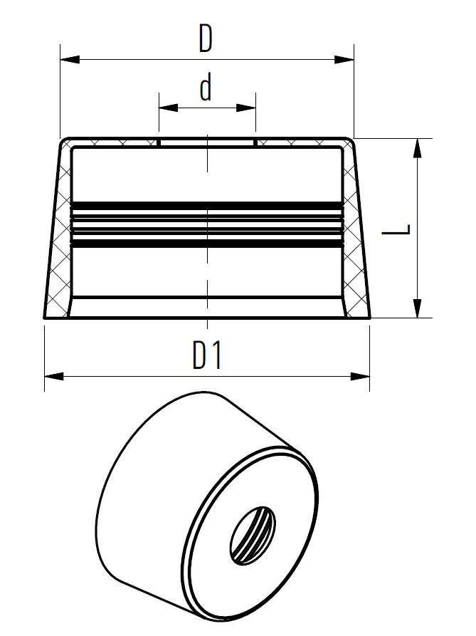 Pièce supérieure pour sortie de sprinkler (couvert) - ø70 mm