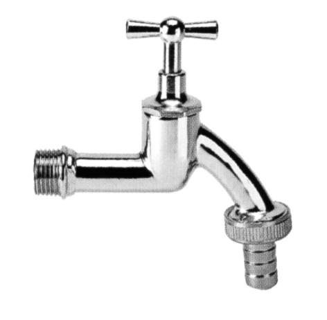 Robinet double service poly-chrome