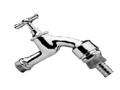 Auslaufventile poliert-verchromt + Belüfter T-förmiger Griff